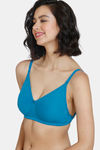 Zivame Beautiful Basics Double Layered Non Wired 3/4th Coverage Backless Bra - Turkish Tile — thumbnail 3